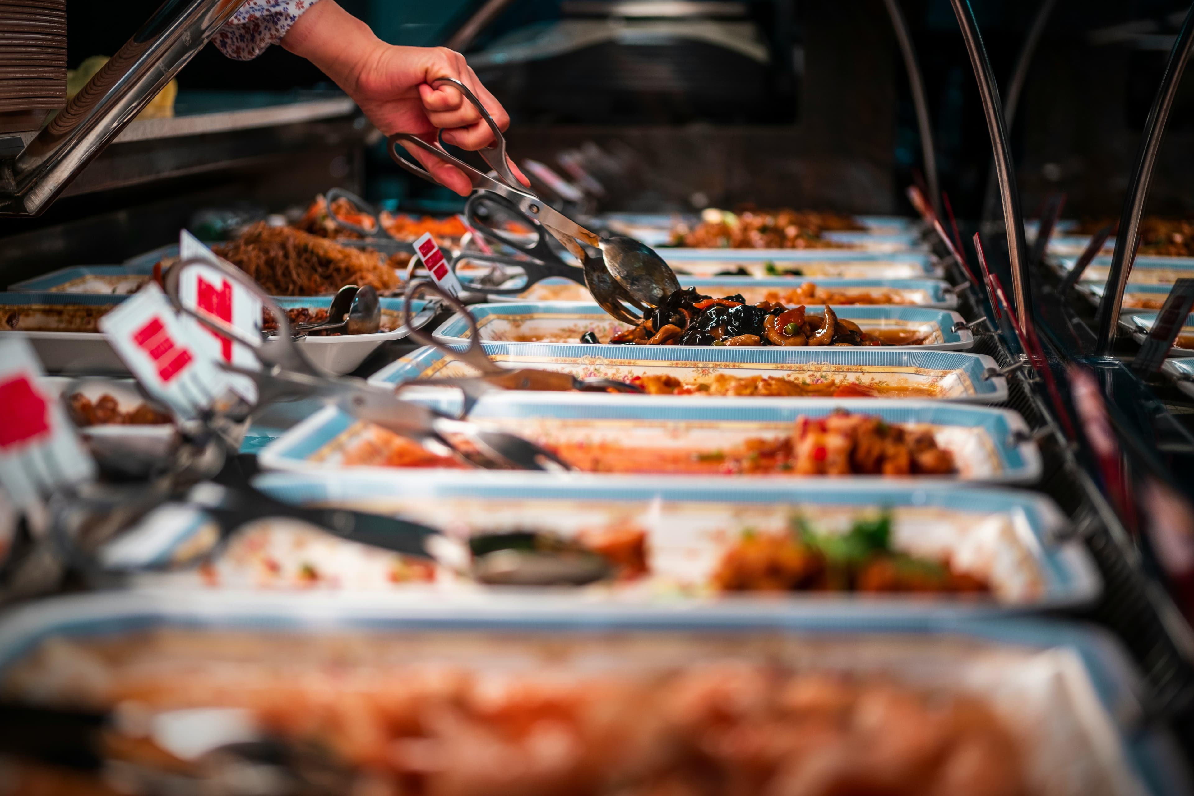 Hot Asian buffet counters at Ozone AM